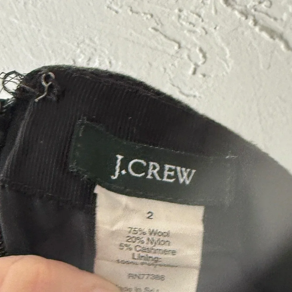 J. Crew‎ Charcoal Gray Wool Blend A-Line Mini Skirt Size 2 Academia Twee Preppy